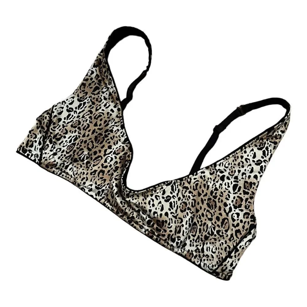 Reversible Black Animal‎ Print Bikini Top